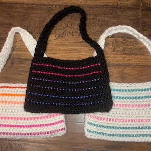 Pride Flag Beaded Crochet Bags | Lesbian, Bisexual, Trans, Pansexual, Asexual, and Nonbinary Flags