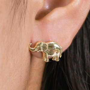 Elephant Stud Earrings, Elephant Studs, Animal Lover Jewelry, Minimalist Earrings, Safari Jewelry, Gift for Her