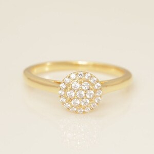 Diamond Halo Engagement Ring, Diamond Bridal Wedding Ring, Vintage Anniversary Ring, Classic Ring Gift for Women