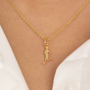 Runner Necklace, Jogging Necklace , Runner Charm Gift for Coach, Sports Jewelry, Marathon Gift