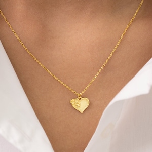 Paw Print Heart Necklace, Pet Memorial Necklace, Cat Lovers Gifts, Dog Lovers Gifts, Cat Paw Necklace