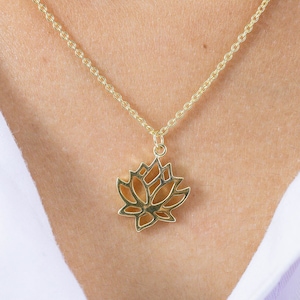 Lotus Flower Necklace, Flower Pendant Necklace, Dainty Flower Necklace, Flower Necklace for Women, Anniversary Gift