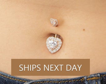 Set 6 Piercing Ombelico In Oro E Argento - Con Zirconi E Opale, Spessore 14G - Foto 9