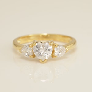 Heart Shaped Diamond Engagement Ring, Prong Setting Heart Diamond Ring, Bridal Ring for Women, Anniversary Gift for Her