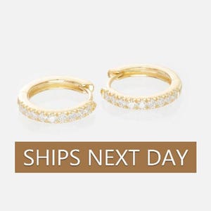 Diamonds Hoop Earrings, Huggies Earrings, Huggies Hoop Earrings, Minimal Hoop Earrings, In Stock