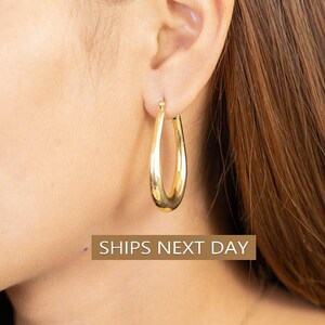 20 MM Minimalist Chunky Hoop Earrings, Minimalist Chunky Hoops, Thick Earring for Women, Plain Bold Hoops