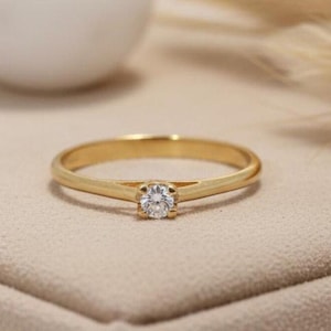 2.5mm Moissanite Engagement Ring, Bridal Wedding Ring Gift for Her, Solitaire Ring for Women, Anniversary Gift