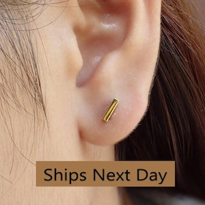 Bar Ohrstecker, Minimalist Bar Ohrringe Geschenk für sie, Alltag tragen Ohrringe, Linie Ohrstecker, zierliche Ohrringe