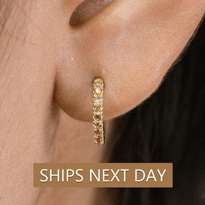 Citrine Hope Earrings, Huggie Hope Earrings for Women, Citrine Earrings Gift for Her
