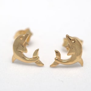 Dolphin Stud Earrings, Ocean Fish Earrings, Minimalist Dolphin Earrings, Dolphin Lover Gift, Best Friend Gift