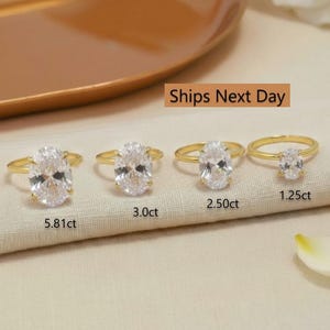Oval Engagement Ring, Solitaire Ring Gift for Her, Delicate Promise Ring, Anniversary Ring for Women, 5.81ct 3ct 2.50ct 1.25ct 0.75ct
