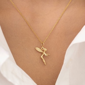 Minimalist Angel Necklace, Angel Pendant Necklace Gift for Her, Archangel Wings Necklace, Anniversary Gifts