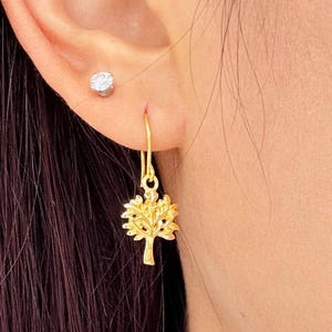 Tree of Life Earrings for Women Gold Tree of Life Dangle Earrings Spiritual Tree Earrings Gift Nature Earrings Boho Tree Earrings