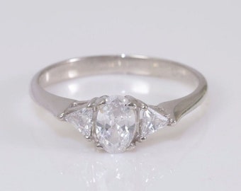Triangle Cut Diamond Engagement Ring, 0.50 CT Diamond Anniversary Ring, Unique Bridal Ring Gift for Her