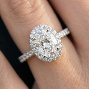 1.25 CT Diamond Halo Engagement Ring, Oval Engagement Ring, Fancy Ring, Anniversary Ring Gift For Her, Bridal Halo Ring