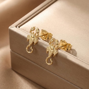 Scorpion Stud Earrings, Scorpion Studs, Animal Earring For Women, Dainty Stud Earring, Insect Jewelry, Gift for her image 5