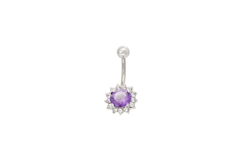 Amethyst Stone Balls Belly Button Ring