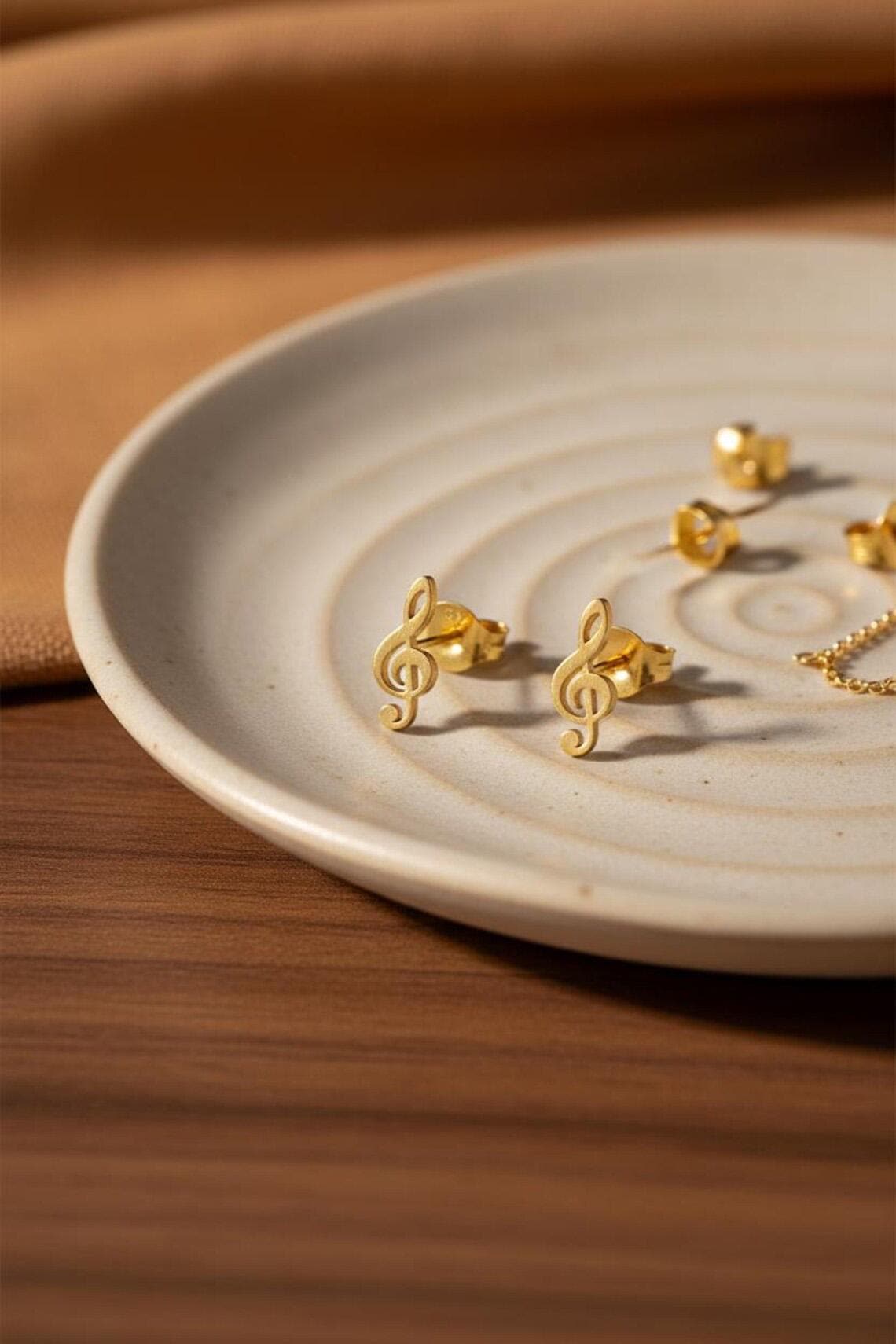 音符スタッドピアス、ト音記号ピアス、ミュージシャンへのギフト