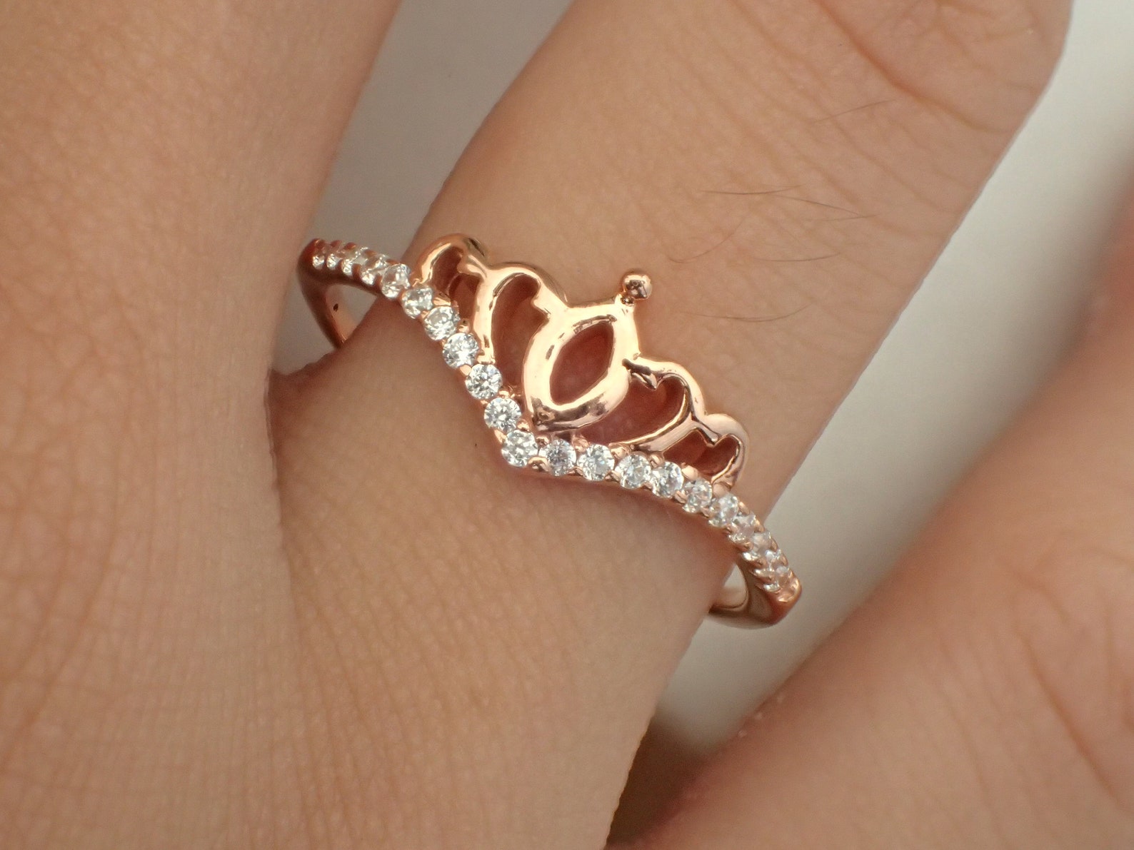 14k Gold Tiara Ring Crown Wedding Ring Tiara Princess Ring Etsy