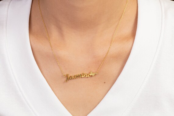 Jasmine Name Necklace Personalized 