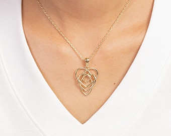 Celtic Motherhood Knot Necklace, Sterling Silver Knot Necklace, Child Celtic Knot Necklace