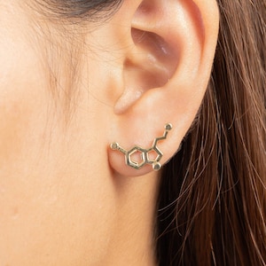 Serotonin and Dopamine Molecule Stud Earring, Science Earring, Doctor Nurse Earring Gift, Mix Match Earring