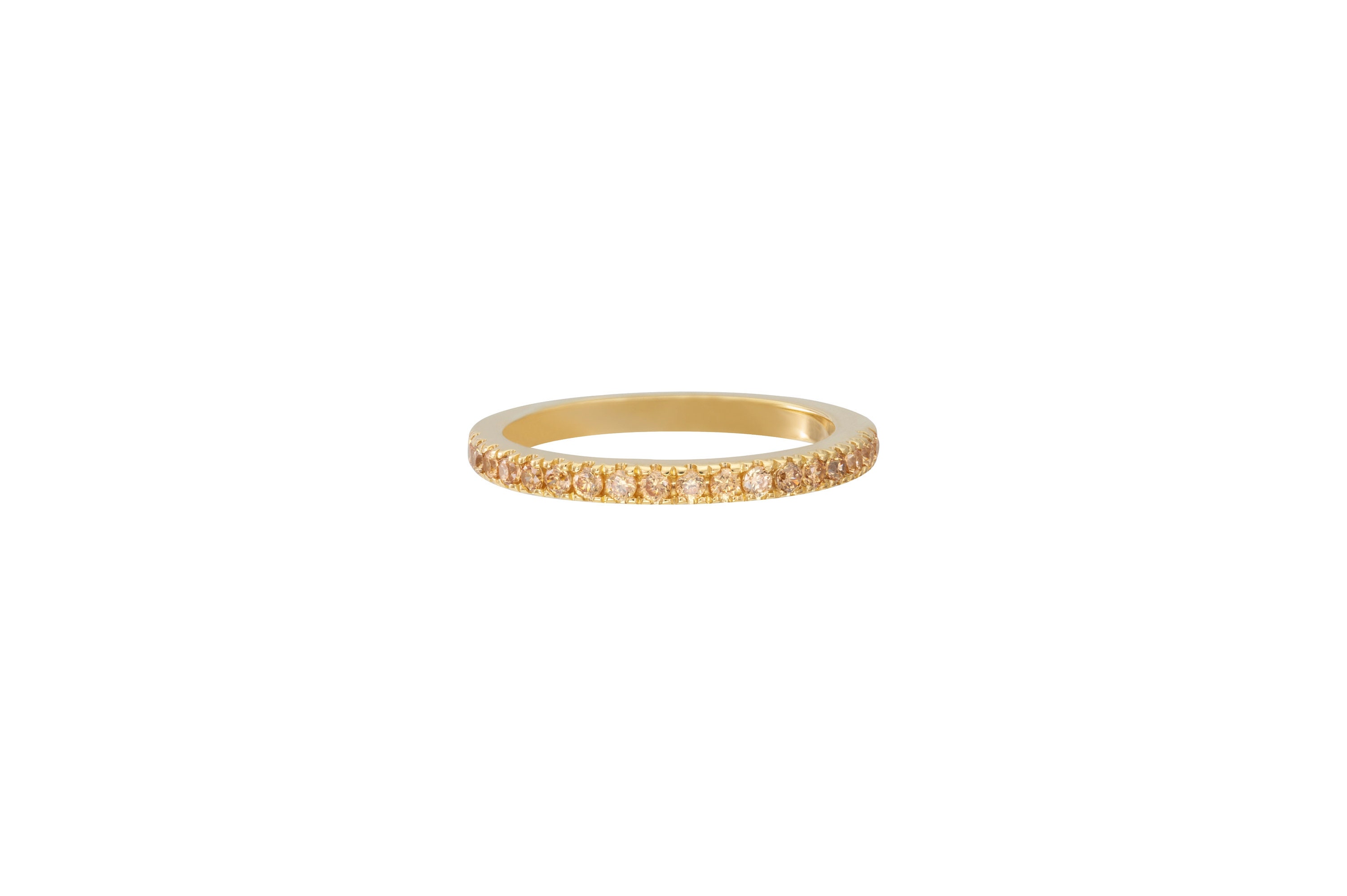 Micro Pave Citrin Ewigkeit Hochzeitsband, Citrin Edelstein Ewigkeit Band, Januar Birthstone Ring, halbe Ewigkeit Stapelring
