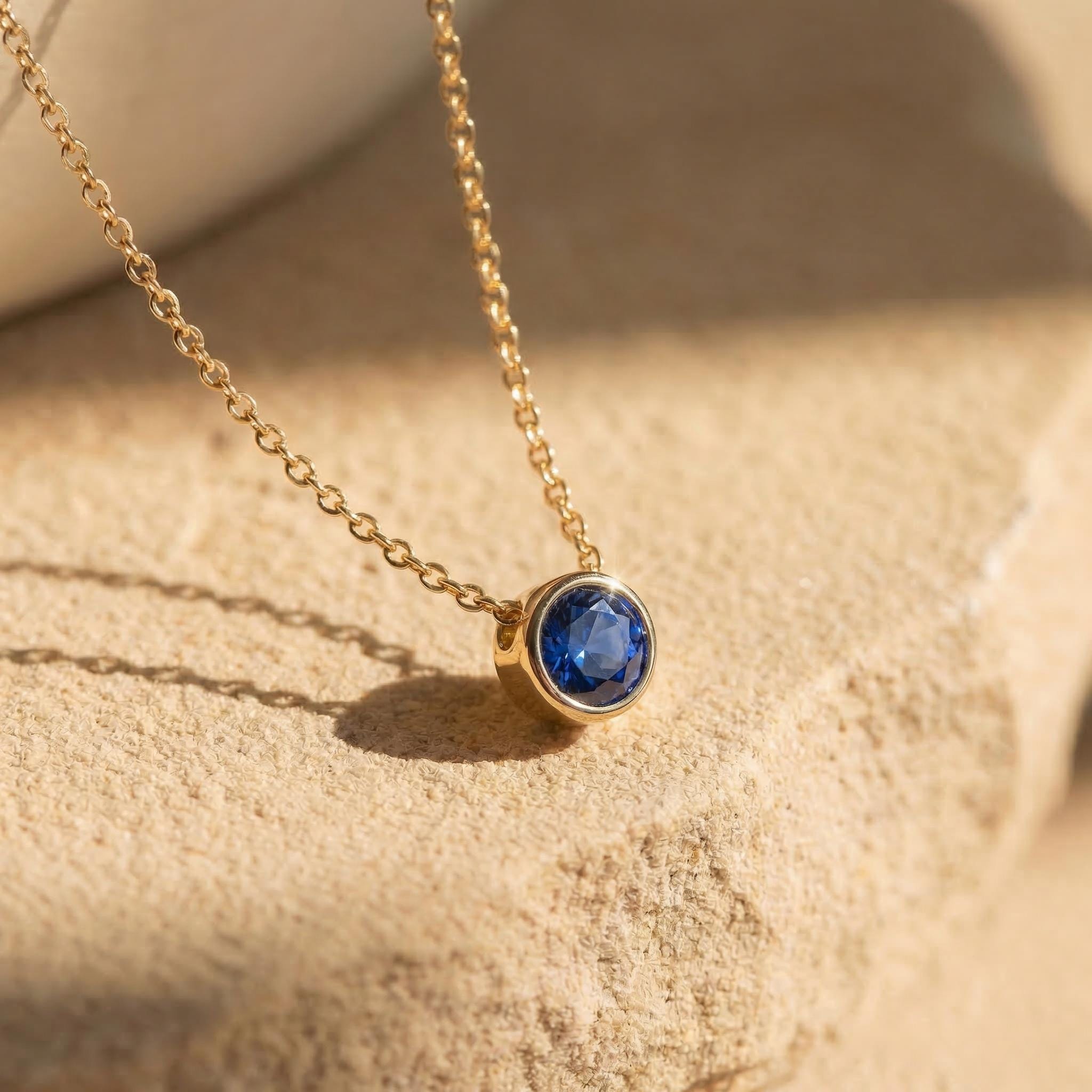 Sapphire Pendant - Etsy