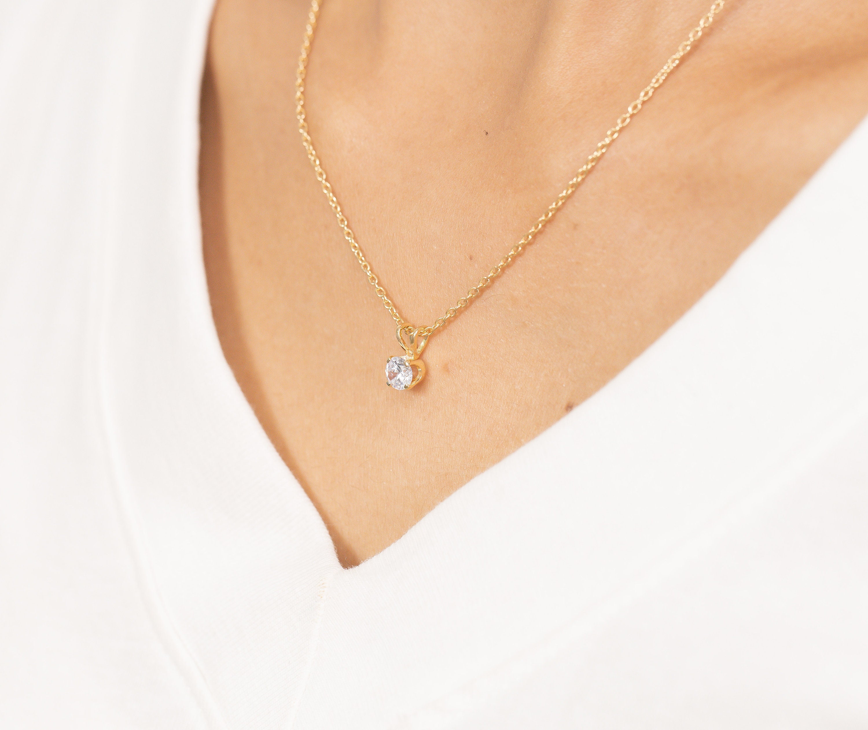 Short Gold Necklace With Diamante Stars 6911 - No Angel