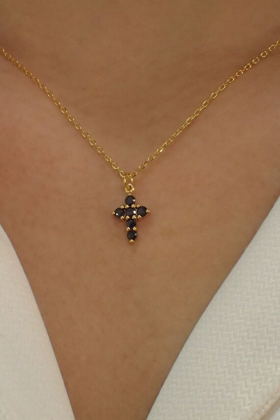 September birthstone cross necklace deals