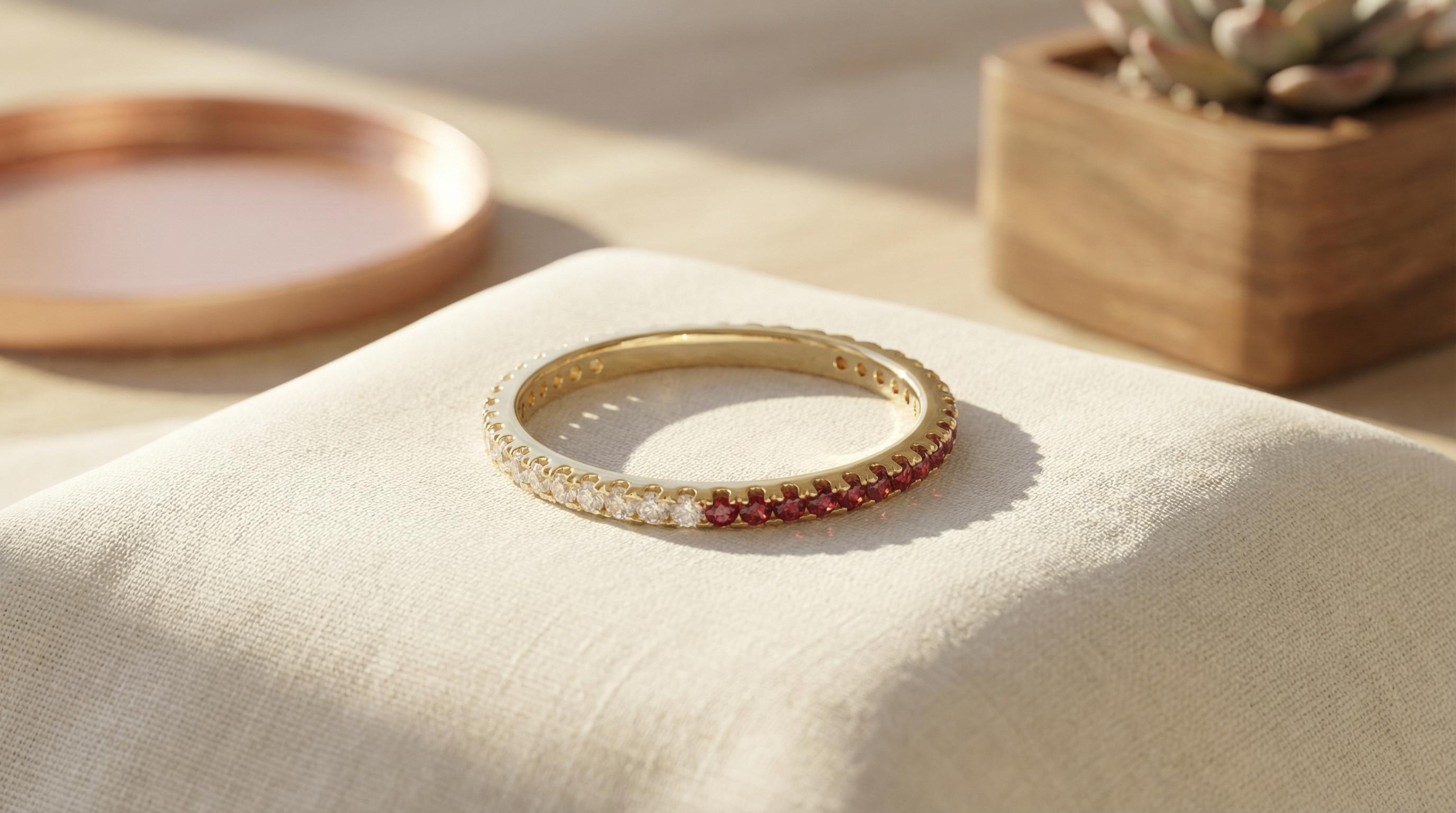 Garnet Diamond Band, January Birthstones, Sapphire Full Eternity 