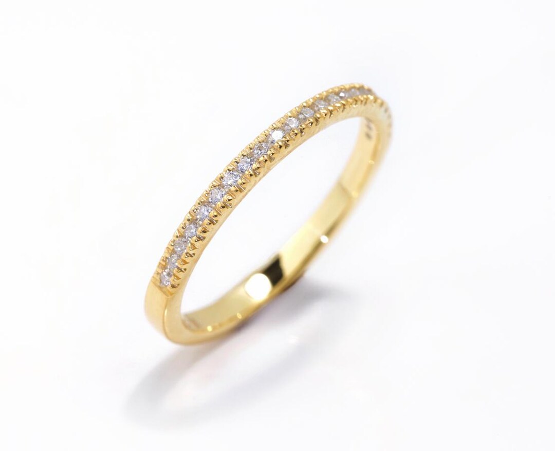 Moissanite Platinum-Plated Half-Eternity Ring