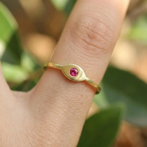 Evil Eye Ruby Ring, July birthstone Ring, Evil Eye Jewelry Gift for Women,  Stacking Ring, Protection Ring