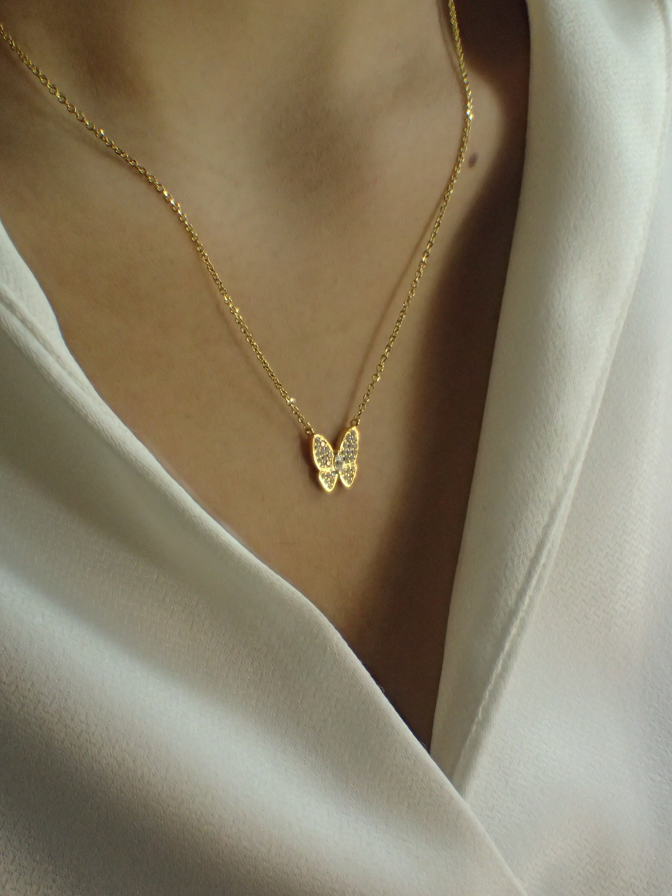 Blushing Butterfly Necklace