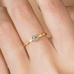 Topaz and Diamond Engagement Ring, November Birthstone, Topaz Ring, 18k Gold Unique Promise Ring, Marquise Ring