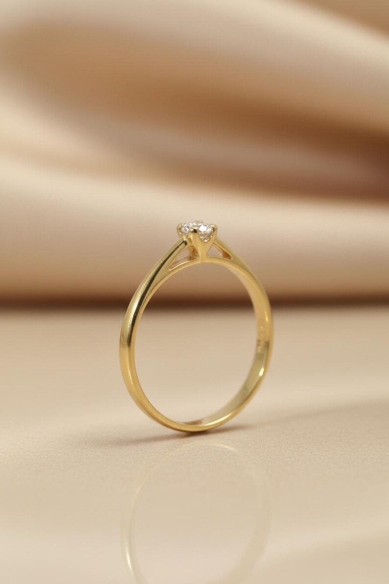 2.5mm Moissanite Engagement Ring, Bridal Wedding Ring Gift for Her, Solitaire Ring for Women, Anniversary Gift image 5