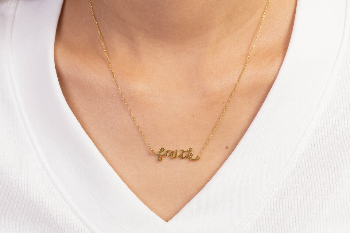 Faith Name Necklace Personalized Necklace Gifts for Women Etsy
