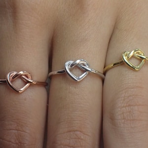 Heart Knot Ring / Love Knot Ring / Promise Ring / 925 Sterling Silver Knot Ring / Bridesmaid Gift / Unity Ring