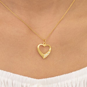 Collier coeur, pendentif coeur, collier coeur en or, collier amour, cadeau collier minimaliste pour elle