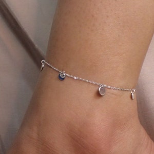 Sterling Silver Anklets with Disc / Anklets for Women / Disc Gold Anklet Bracelet / Tiny Disc Anklet / Minimalist Anklet