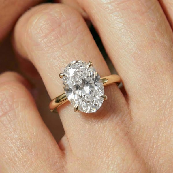 Anillo de compromiso de viaje, anillo de compromiso falso para viajes, anillo de talla ovalada