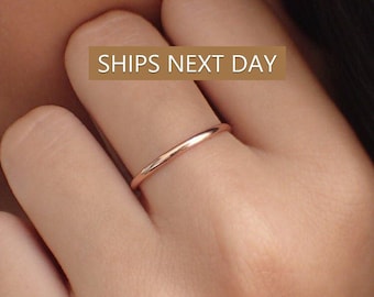 1.5mm Simple Thin Plain Wedding Band, In-stock Wedding Band, Ready to Ship Ring, Last Minute Band, Mother&#39;s Day gifts for mom