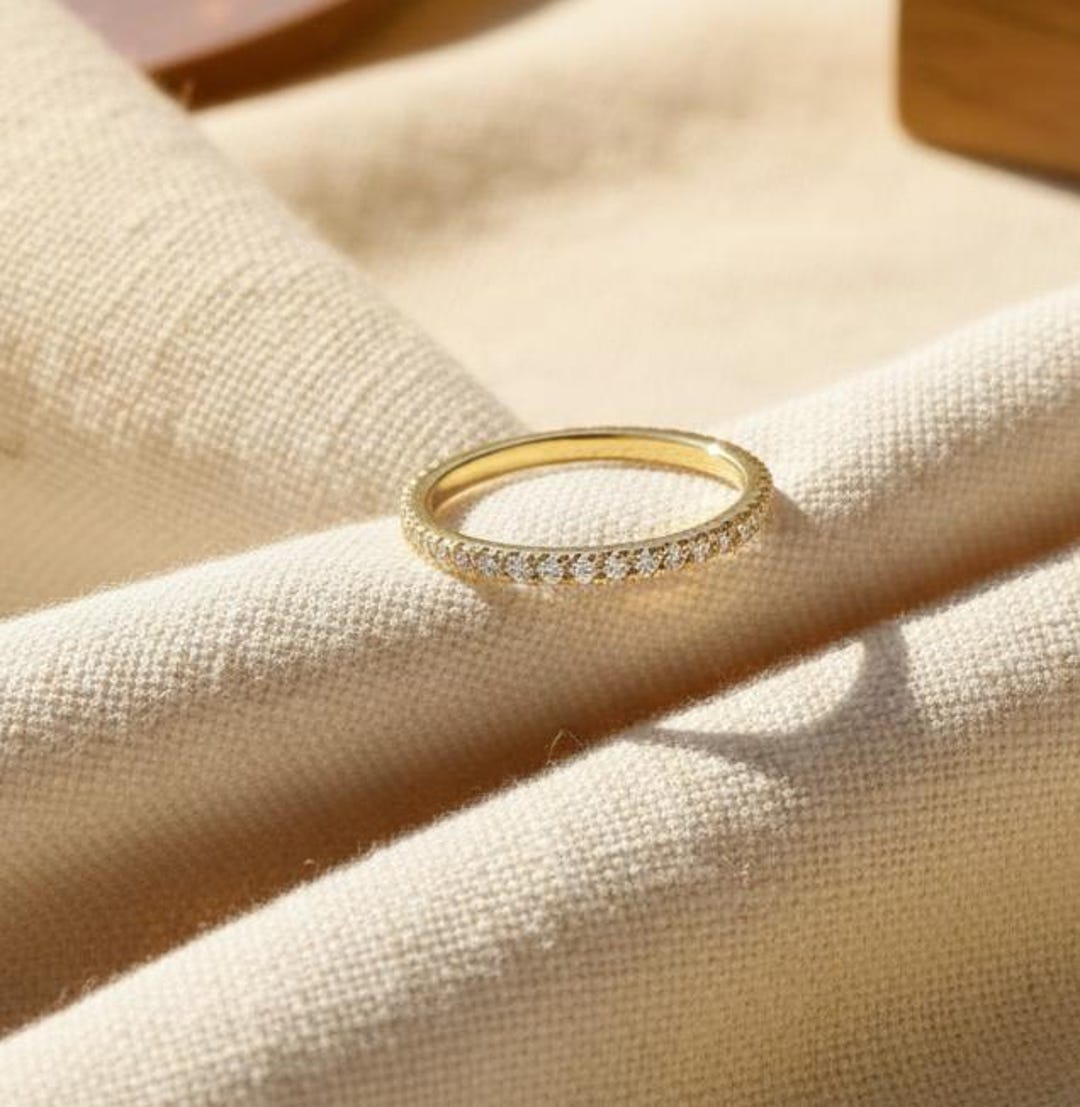 新品　リング　指輪　カッティングダイ ラボグロウンダイヤモンドの結婚指輪、フルエタニティスタッカブル