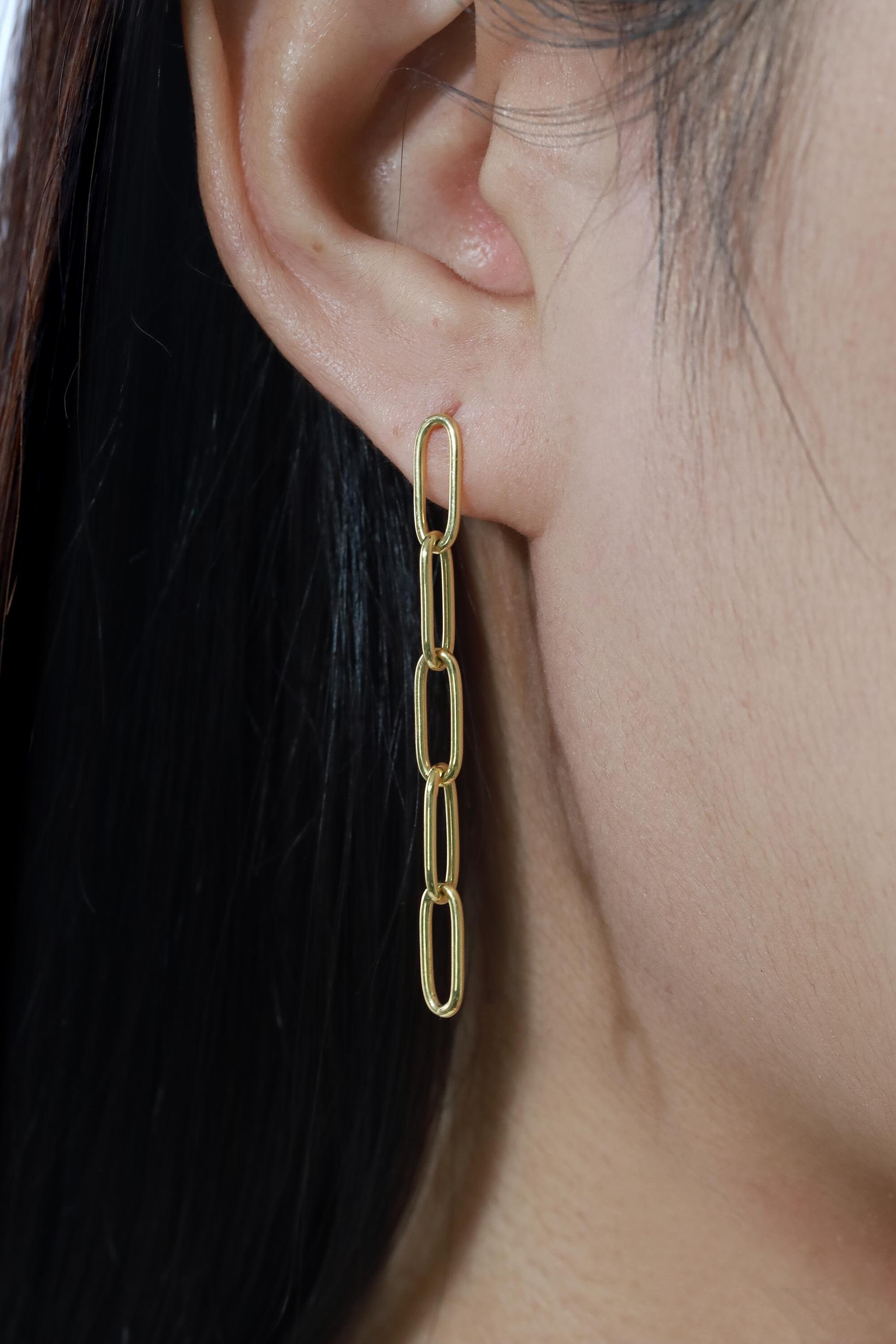 Chain Link Earrings - Etsy