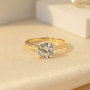 2 CT Moissanite Engagement Ring, Solitaire Wedding Ring for Women, Anniversary Gift Gift for Her, Promise Ring