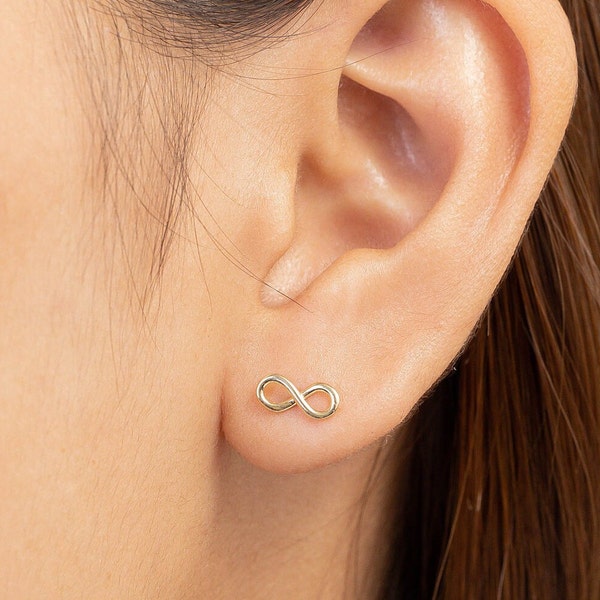 Infinity Love Stud Earring, Infinity Earrings, Infinity Knot Stud Earrings,  Minimalist Earrings For Women