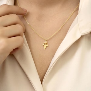 Personalized Ice-cream Necklace, Cone Initial Necklace, Ice-cream Charm, Summer Jewelry, Ice Cream Cone Pendant Necklace