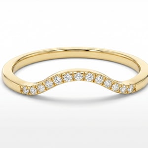 Gebogen trouwring verlovingsring Enhancer goud gebogen band wrap ring boog ring chevron ring hoge kwaliteit VS diamanten
