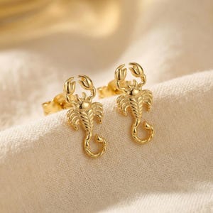 Scorpion Stud Earrings, Scorpion Studs, Animal Earring For Women, Dainty Stud Earring, Insect Jewelry, Gift for her image 2