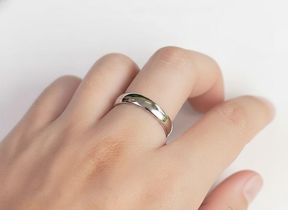 4.5 MM メンズプレーンバンド、結婚指輪ゴールドリング、スターリング 